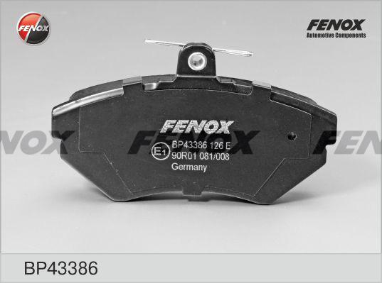 Fenox BP43386 - Тормозные колодки, дисковые, комплект autospares.lv