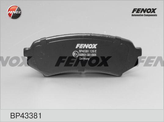 Fenox BP43381 - Тормозные колодки, дисковые, комплект autospares.lv