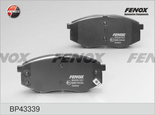 Fenox BP43339 - Тормозные колодки, дисковые, комплект autospares.lv