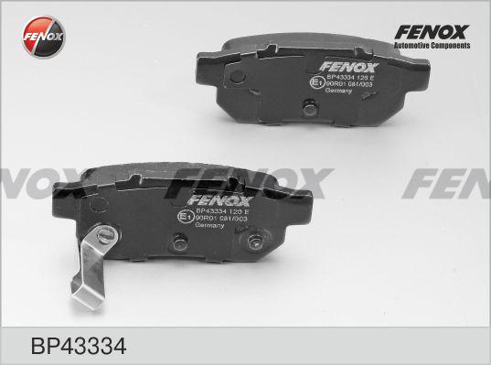 Fenox BP43334 - Тормозные колодки, дисковые, комплект autospares.lv