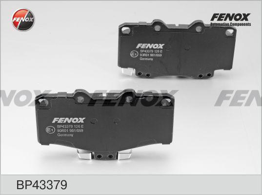 Fenox BP43379 - Тормозные колодки, дисковые, комплект autospares.lv
