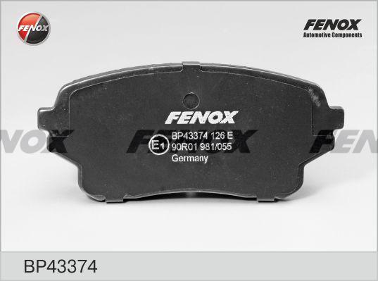 Fenox BP43374 - Тормозные колодки, дисковые, комплект autospares.lv