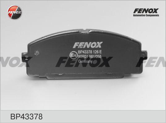 Fenox BP43378 - Тормозные колодки, дисковые, комплект autospares.lv