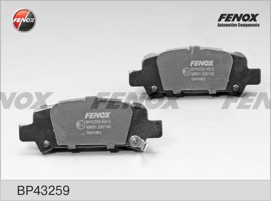 Fenox BP43259 - Тормозные колодки, дисковые, комплект autospares.lv