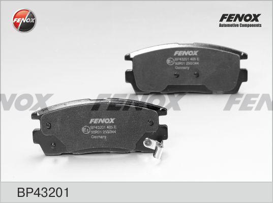 Fenox BP43201 - Тормозные колодки, дисковые, комплект autospares.lv