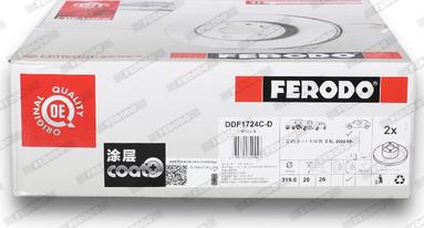 Ferodo DDF1724C-D - Тормозной диск autospares.lv