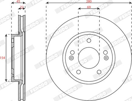 Ferodo DDF3056C - Тормозной диск autospares.lv