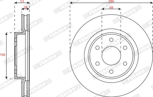 Ferodo DDF3061C - Тормозной диск autospares.lv