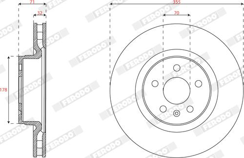 Ferodo DDF3017C-1 - Тормозной диск autospares.lv