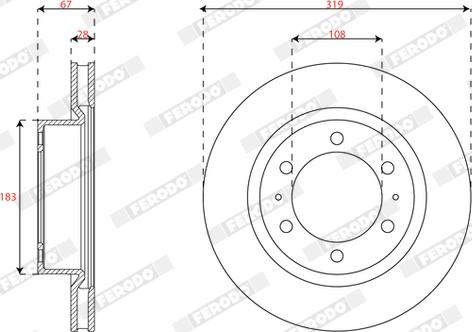 Ferodo DDF3082C - Тормозной диск autospares.lv