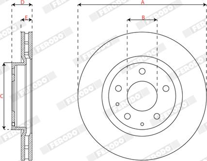 Ferodo DDF3035C - Тормозной диск autospares.lv