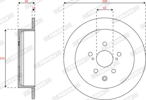 Ferodo DDF2519C - Тормозной диск autospares.lv