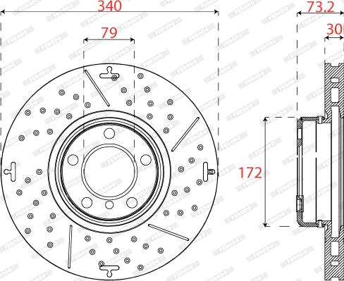 Ferodo DDF2615VC-1 - Тормозной диск autospares.lv