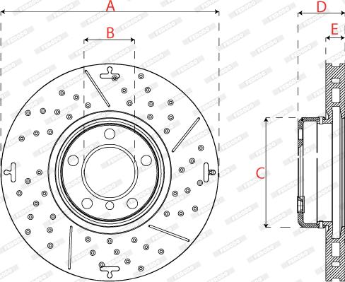 Ferodo DDF2614VC-1 - Тормозной диск autospares.lv