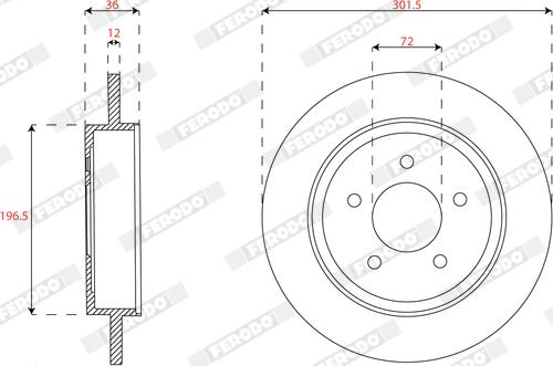 Ferodo DDF2059C - Тормозной диск autospares.lv