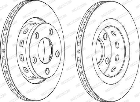 Ferodo DDF215-1 - Тормозной диск autospares.lv