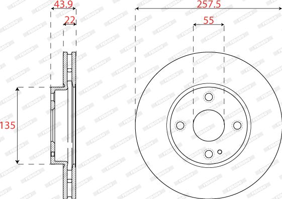 Ferodo DDF2861C - Тормозной диск autospares.lv