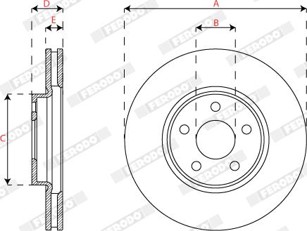 Ferodo DDF2816C - Тормозной диск autospares.lv