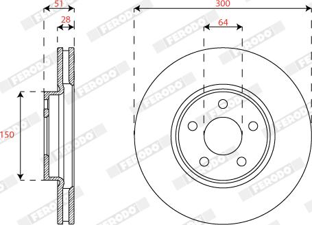 Ferodo DDF2816C - Тормозной диск autospares.lv