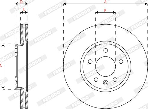 Ferodo DDF2811C - Тормозной диск autospares.lv