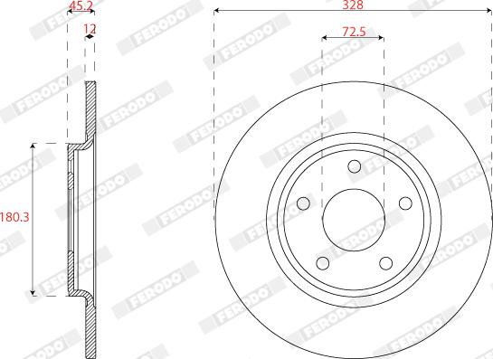 Ferodo DDF2818C - Тормозной диск autospares.lv