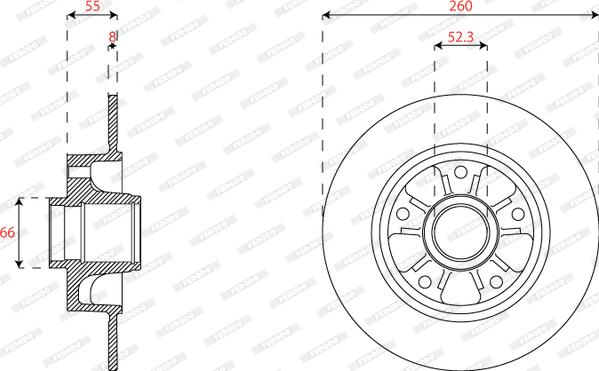 Ferodo DDF2824C-1 - Тормозной диск autospares.lv