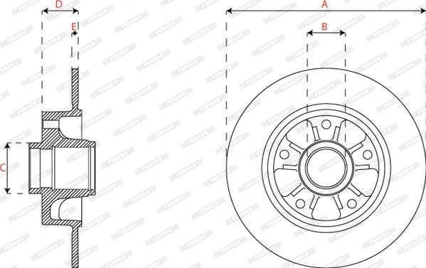 Ferodo DDF2824C-1 - Тормозной диск autospares.lv