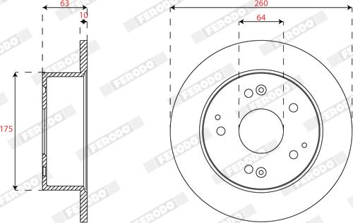 Ferodo DDF2259 - Тормозной диск autospares.lv