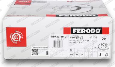 Ferodo DDF2276P-D - Тормозной диск autospares.lv