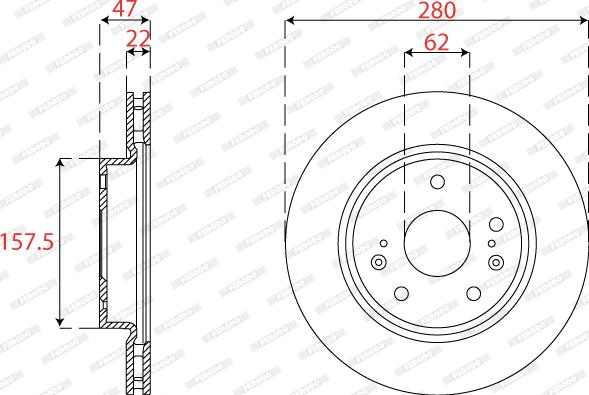 Ferodo DDF2791C - Тормозной диск autospares.lv