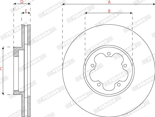 Ferodo DDF2798 - Тормозной диск autospares.lv