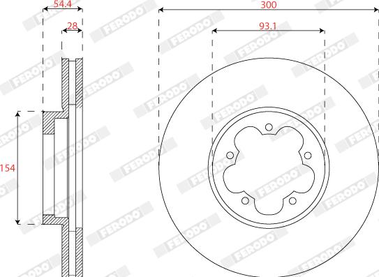 Ferodo DDF2798 - Тормозной диск autospares.lv