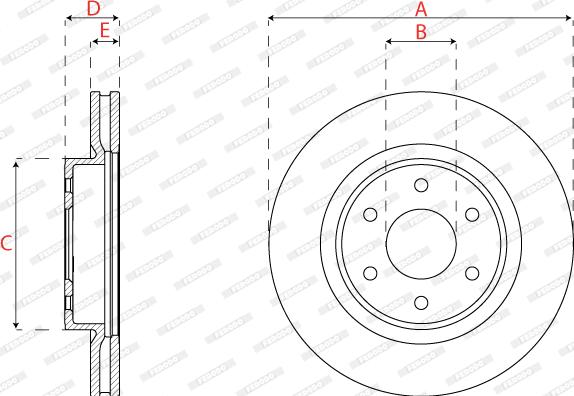 Ferodo DDF2742C - Тормозной диск autospares.lv