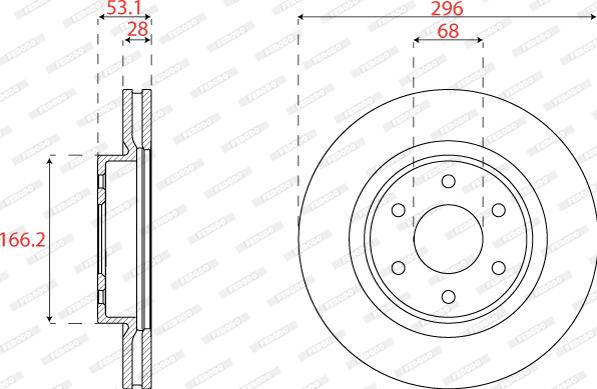 Ferodo DDF2742C - Тормозной диск autospares.lv