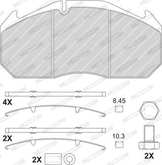 Ferodo FCV1086B - Тормозные колодки, дисковые, комплект autospares.lv