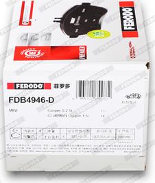 Ferodo FDB4946-D - Тормозные колодки, дисковые, комплект autospares.lv