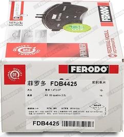 Ferodo FDB4425 - Тормозные колодки, дисковые, комплект autospares.lv