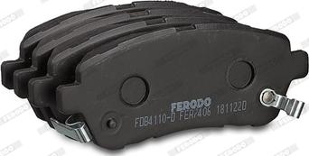 Ferodo FDB4110-D - Тормозные колодки, дисковые, комплект autospares.lv