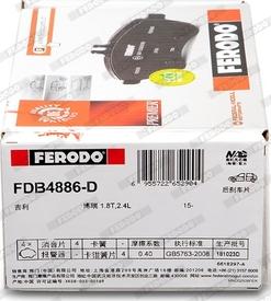 Ferodo FDB4886-D - Тормозные колодки, дисковые, комплект autospares.lv