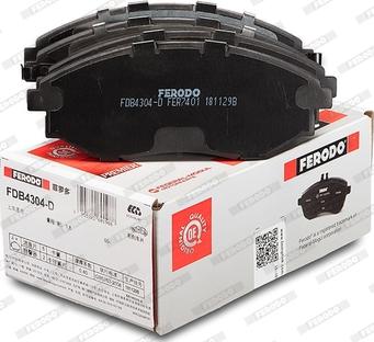 Ferodo FDB4304-D - Тормозные колодки, дисковые, комплект autospares.lv