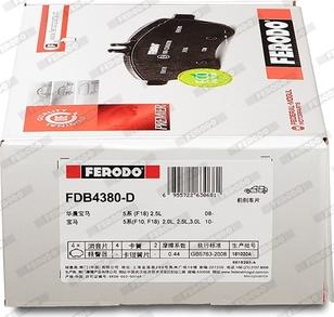 Ferodo FDB4380-D - Тормозные колодки, дисковые, комплект autospares.lv