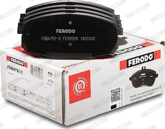 Ferodo FDB4792-D - Тормозные колодки, дисковые, комплект autospares.lv