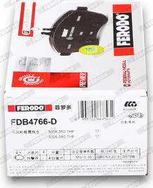 Ferodo FDB4766-D - Тормозные колодки, дисковые, комплект autospares.lv