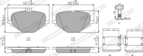 Ferodo FDB5422 - Тормозные колодки, дисковые, комплект autospares.lv