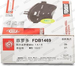 Ferodo FDB1469 - Тормозные колодки, дисковые, комплект autospares.lv