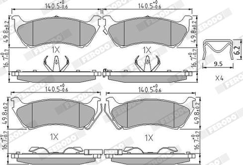 Ferodo FDB1401 - Тормозные колодки, дисковые, комплект autospares.lv