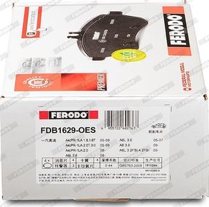 Ferodo FDB1629-OES - Тормозные колодки, дисковые, комплект autospares.lv