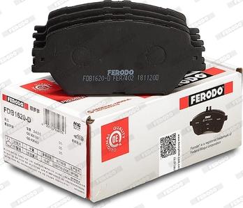 Ferodo FDB1620-D - Тормозные колодки, дисковые, комплект autospares.lv