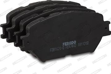 Ferodo FDB1620-D - Тормозные колодки, дисковые, комплект autospares.lv