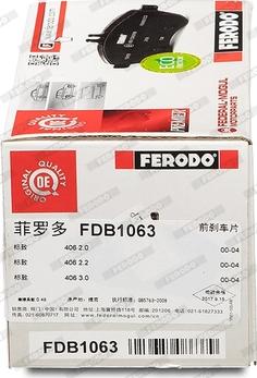 Ferodo FDB1063 - Тормозные колодки, дисковые, комплект autospares.lv